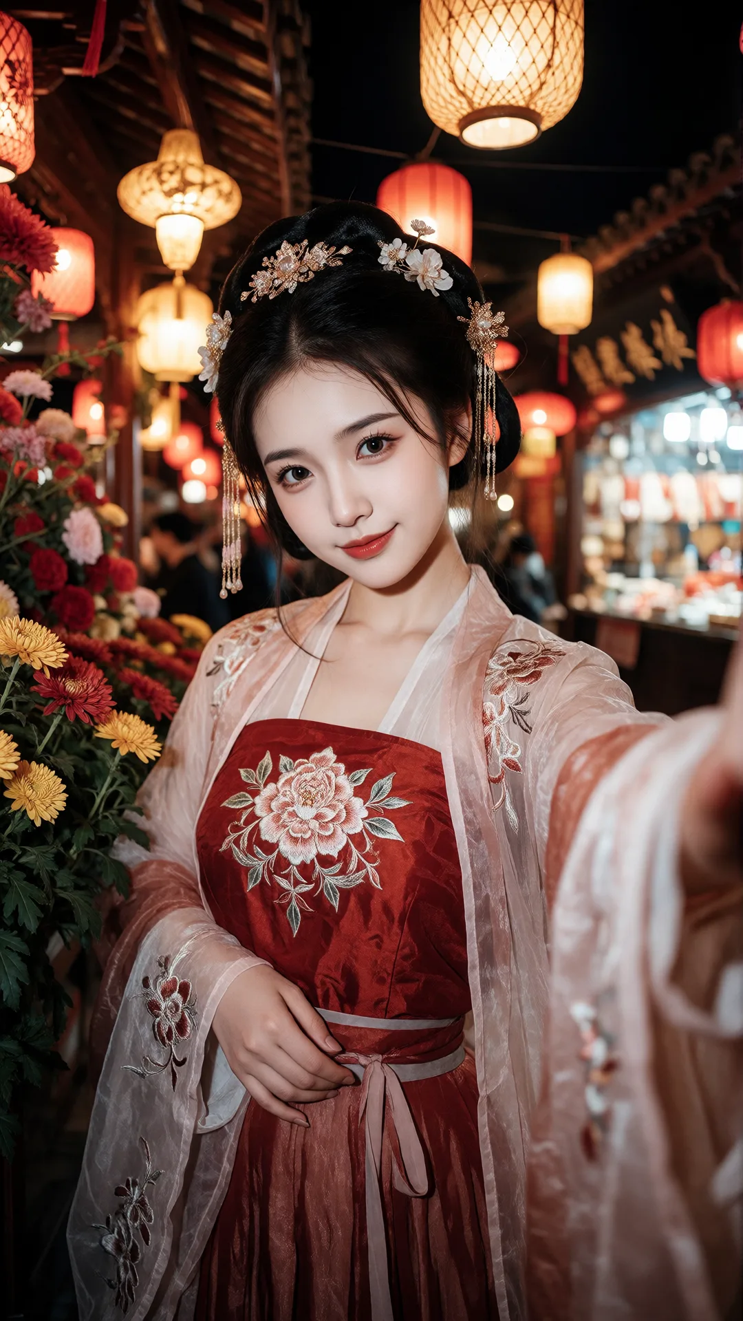 画面风格：精致写实的古风人像摄影，采用电影级光影渲染与高动态范围