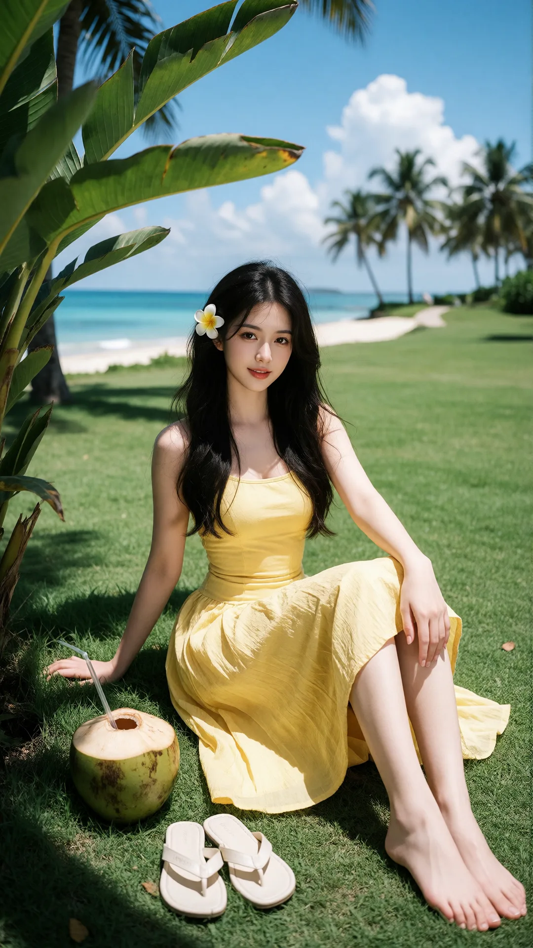 画面风格：清新明亮的夏日度假摄影风格，色彩饱和度适中，光影自然通