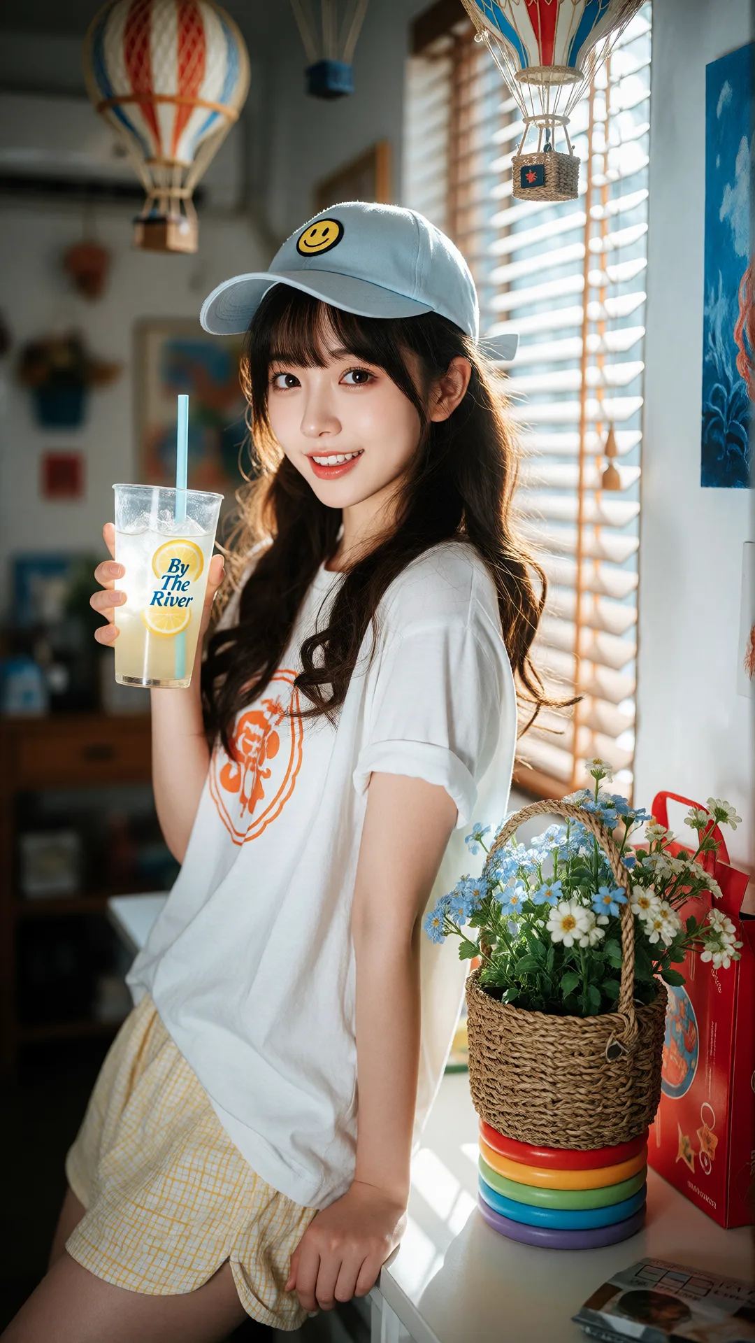 面风格：清新日系人像摄影风格，采用高清晰度与高分辨率呈现，色彩明